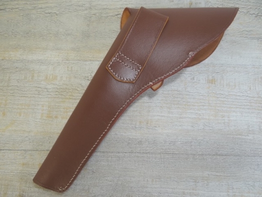 Holster rechte Hand russet/braun, Material: Leder, Verschluknopf Messing