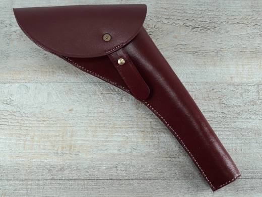 Holster rechte Hand bordeaux, Material: Leder, Verschluknopf Messing