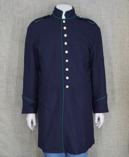 US Frock Coat dunkelbau / grne Wollpaspelierung, 1 reihig, 9 US Adler Knpfe